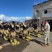 Rear Adm. Brad Collins, commander, Navy Region Hawaii, speaks to Commander, Navy Region Hawaii’s (CNRH) Federal Fire Department (FFD) recruits