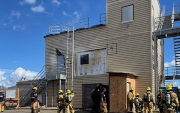Commander, Navy Region Hawaii’s (CNRH) Federal Fire Department (FFD) recruits, participate in an exercise