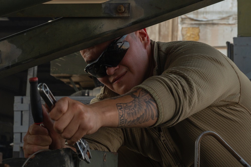 379th Aerospace Ground Equipment supports from behind the scenes