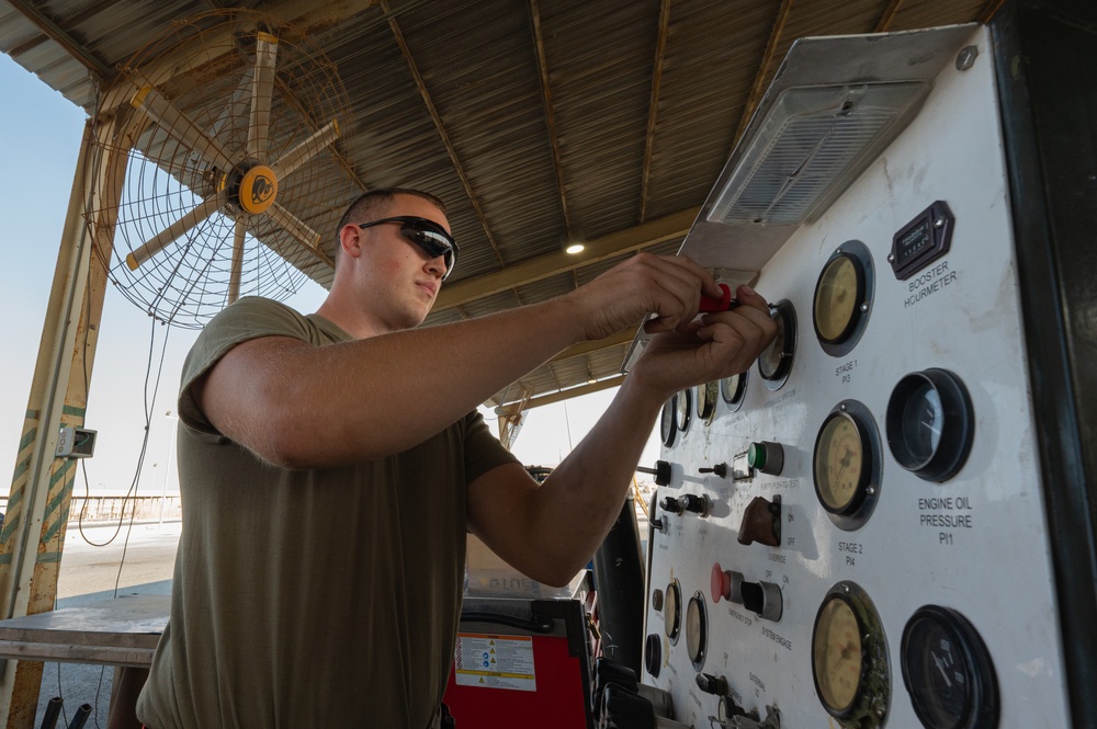 379th Aerospace Ground Equipment supports from behind the scenes