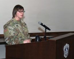 Sgt. 1st Class Brown speaks