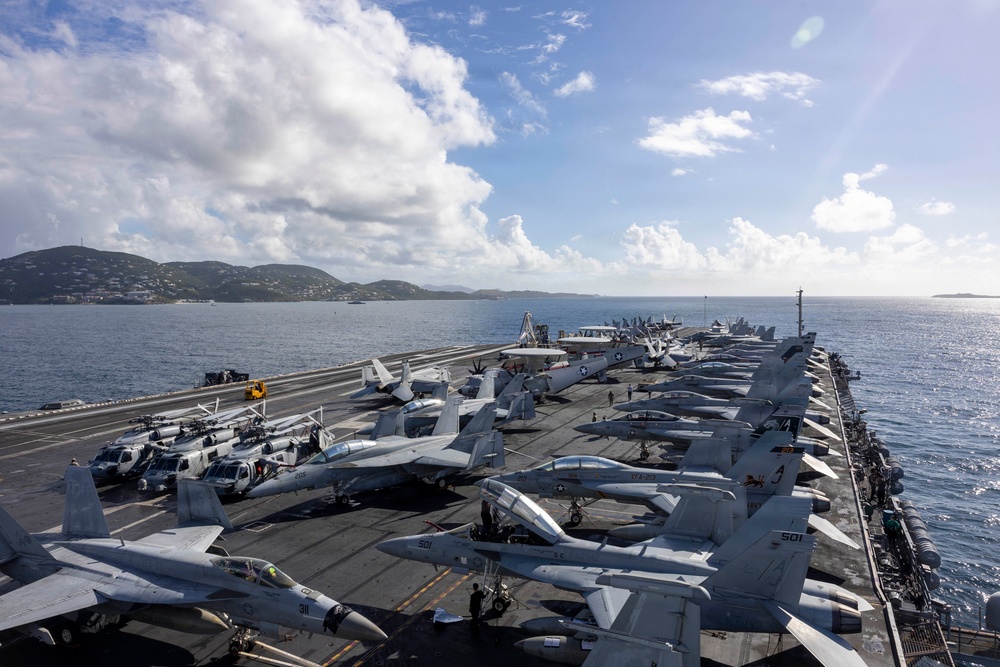 USS Gerald R. Ford (CVN 78) Departs St. Thomas, U.S. Virgin Islands