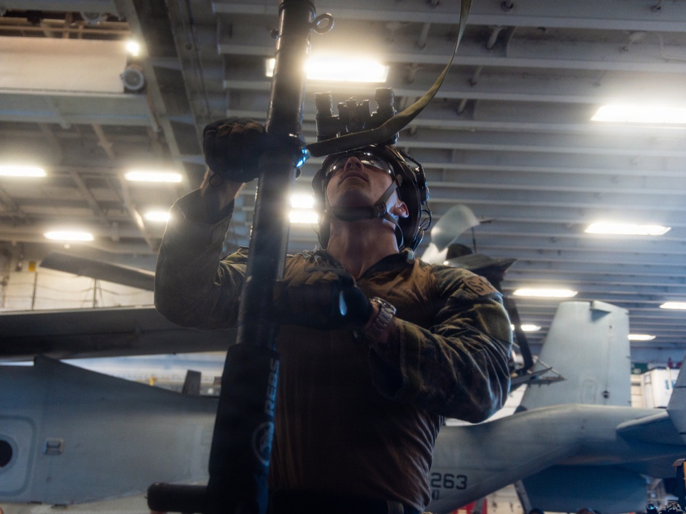 22nd MEU(SOC) | MSPF Conducts Hook and Climbing Training Aboard the USS Iwo Jima