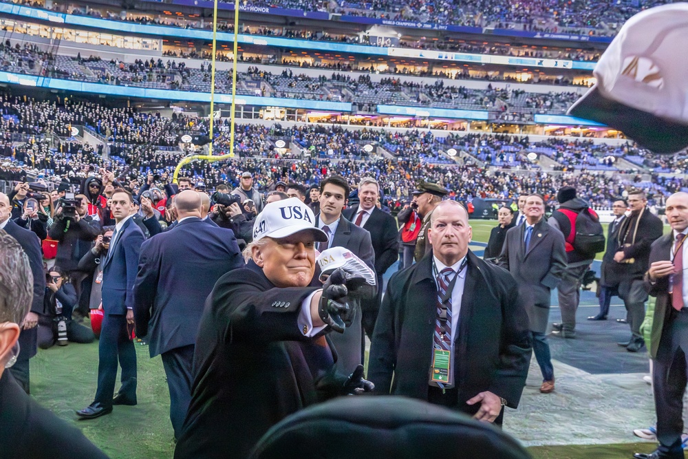 Army-Navy Game, President Trump, Just a toss