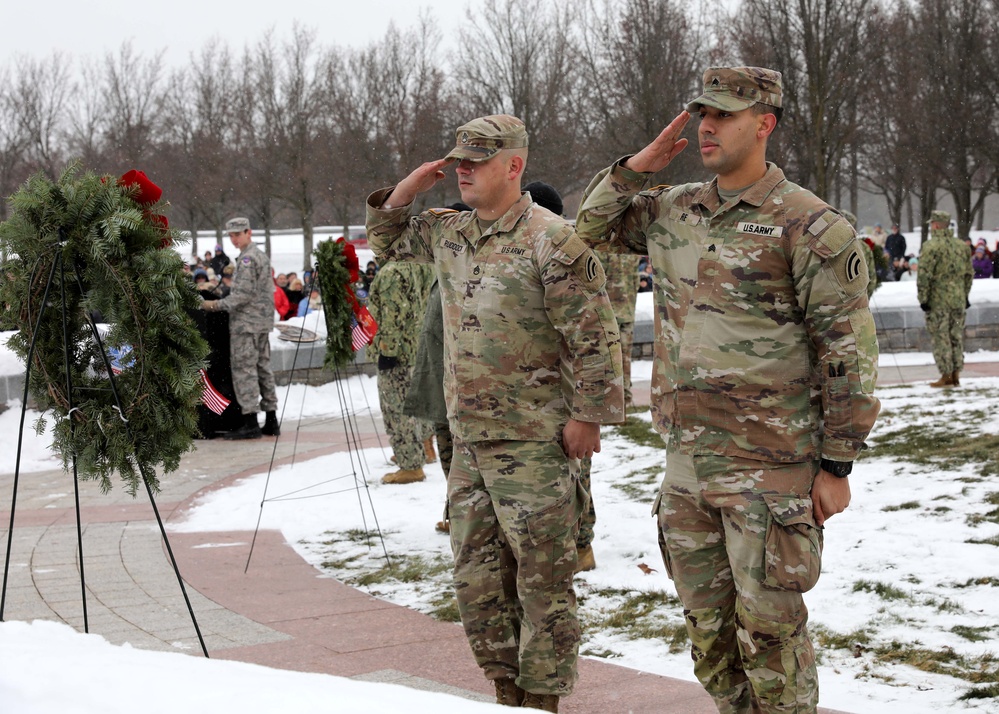 Solemn Tribute: NY National Guard's Rainbow Division Lays Wreaths at Saratoga National Cemetery