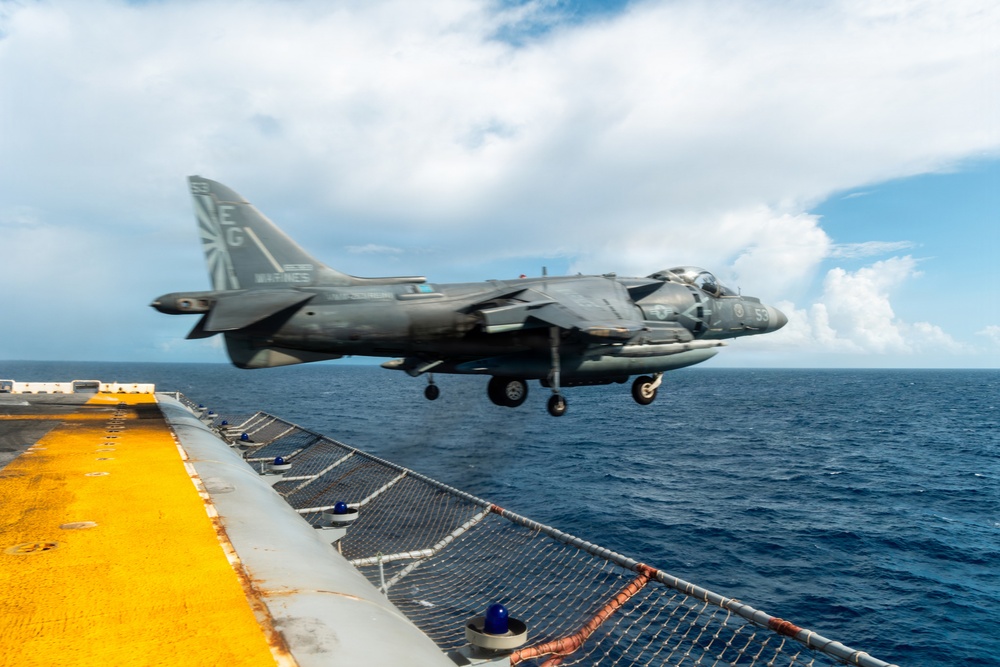 22nd MEU(SOC) | Harrier Flight Operations Aboard the USS Iwo Jima