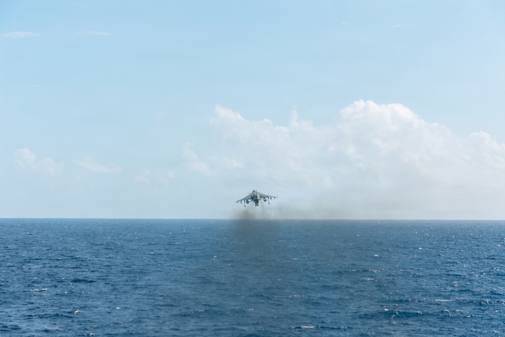 22nd MEU(SOC) | Harrier Flight Operations Aboard the USS Iwo Jima
