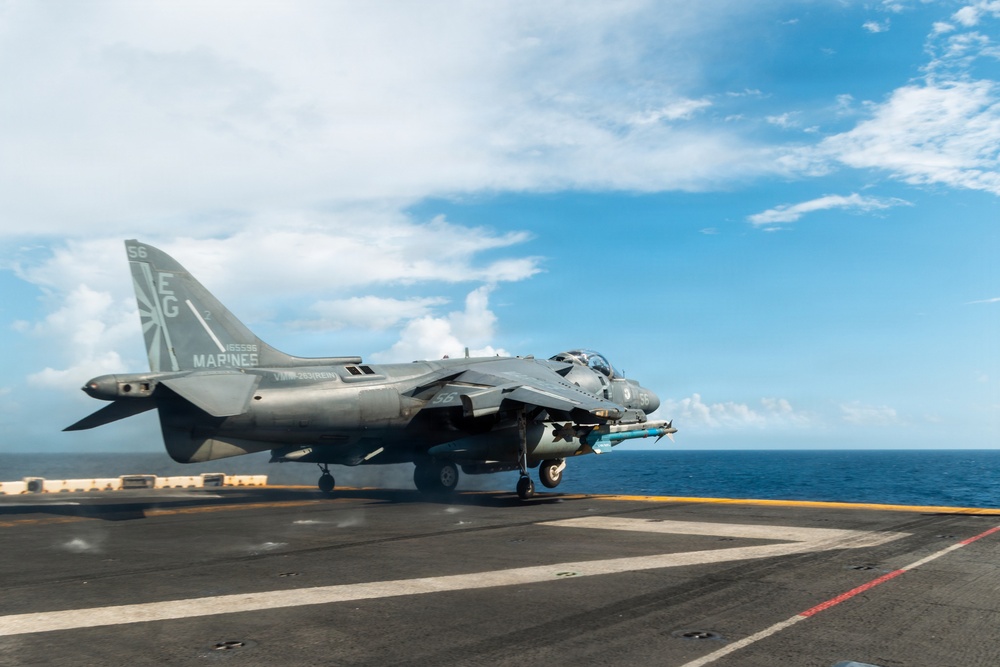 22nd MEU(SOC) | Harrier Flight Operations Aboard the USS Iwo Jima