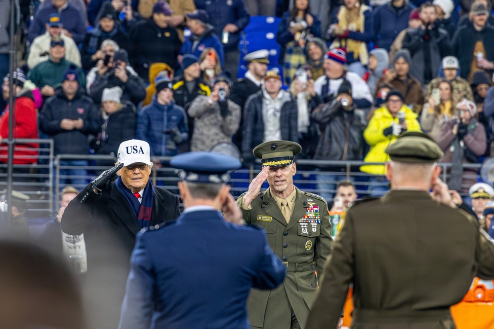Army-Navy Game, President Trump, Saluting