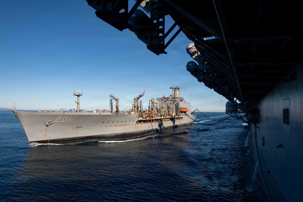 USS Boxer RAS with USNS Patuxent