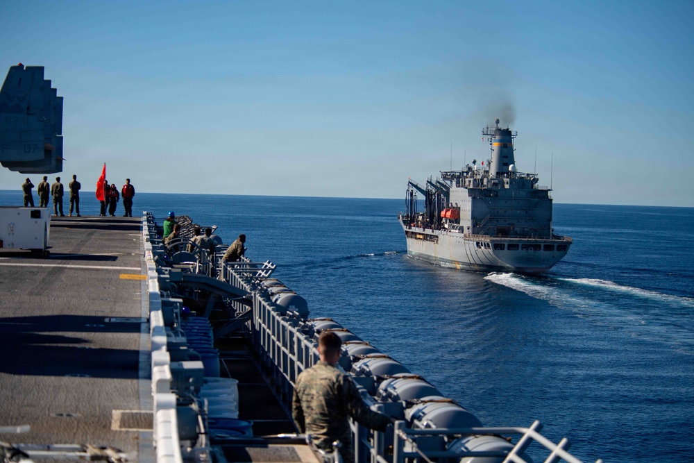 USS Boxer RAS with USNS Patuxent
