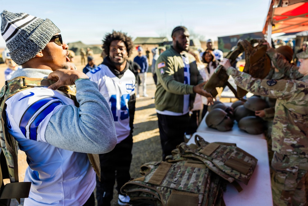 Dallas Cowboys Players and Cheerleaders Visit Fort Sill