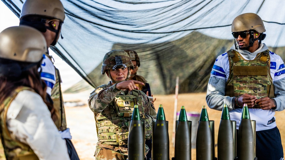 Dallas Cowboys Players and Cheerleaders Visit Fort Sill
