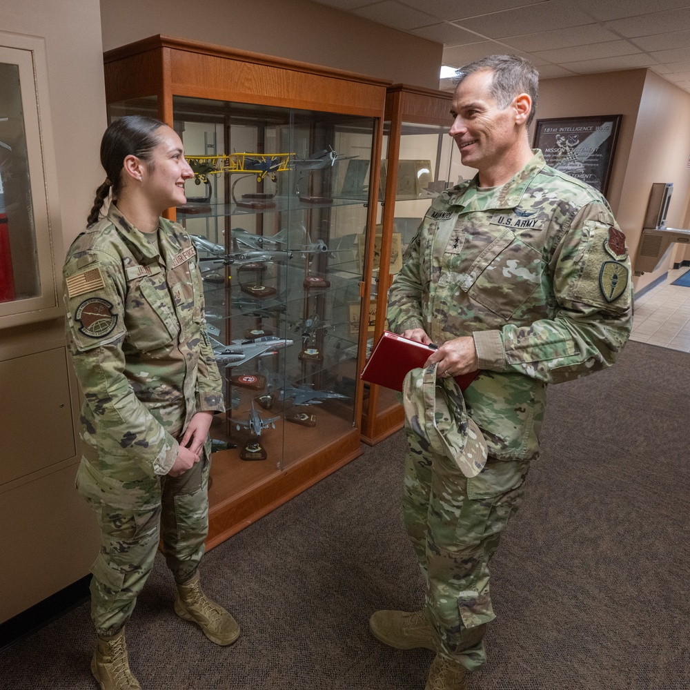 Indiana's adjutant general visits 181st Intelligence Wing
