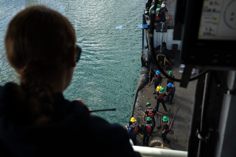 USCGC Juniper (WLB 201) conducts aids to navigation operations