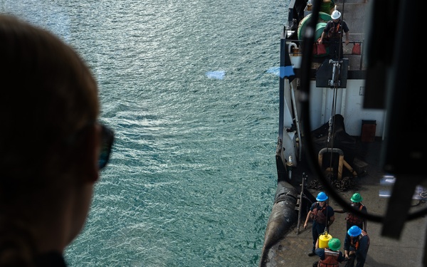 USCGC Juniper (WLB 201) conducts aids to navigation operations
