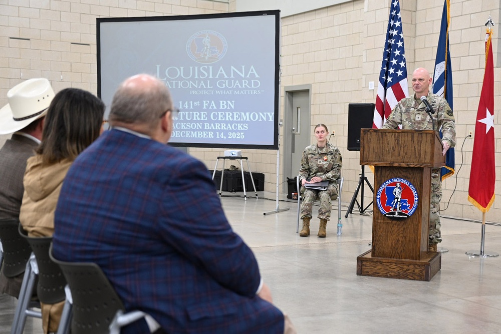 La. Guard’s A Battery, 1-141st Field Artillery, holds departure ceremony ahead of deployment