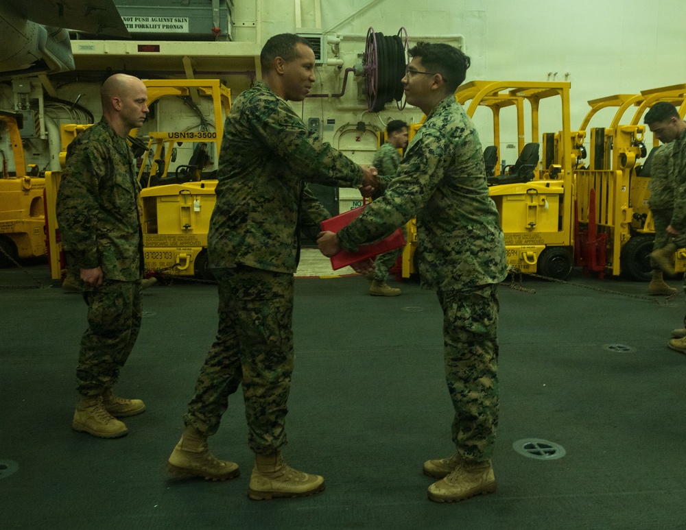 11th MEU Marines, Sailors Attend a Promotion Ceremony