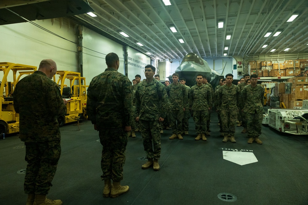 11th MEU Marines, Sailors Attend a Promotion Ceremony