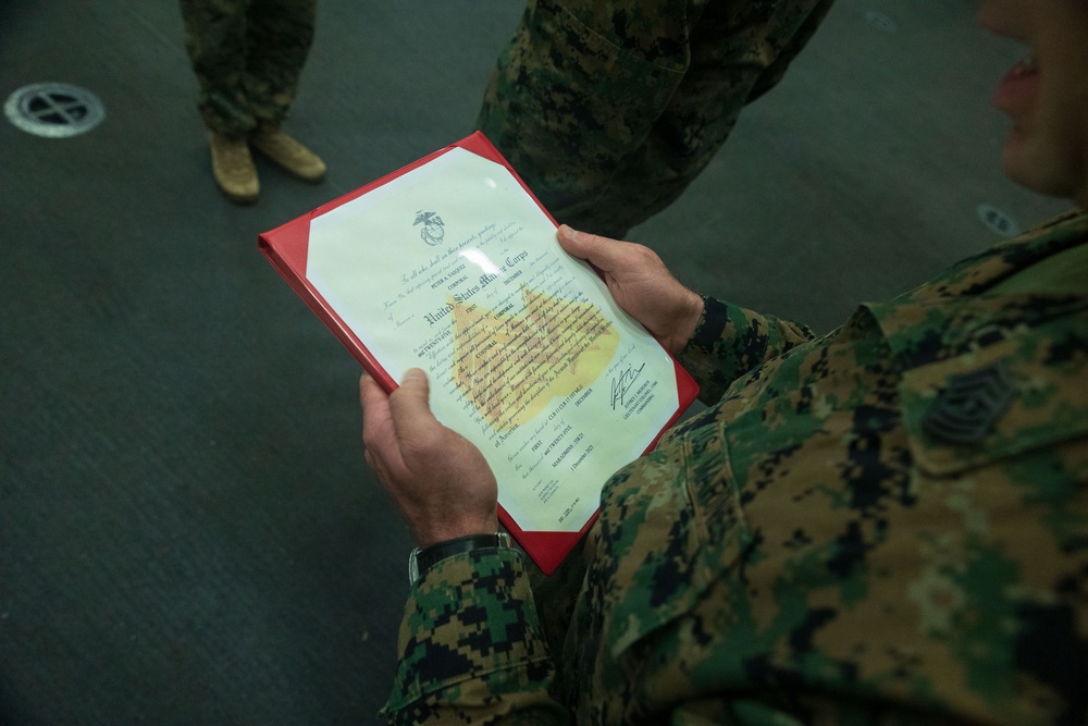 11th MEU Marines, Sailors Attend a Promotion Ceremony