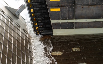USS Essex conducts ballast testing underway.