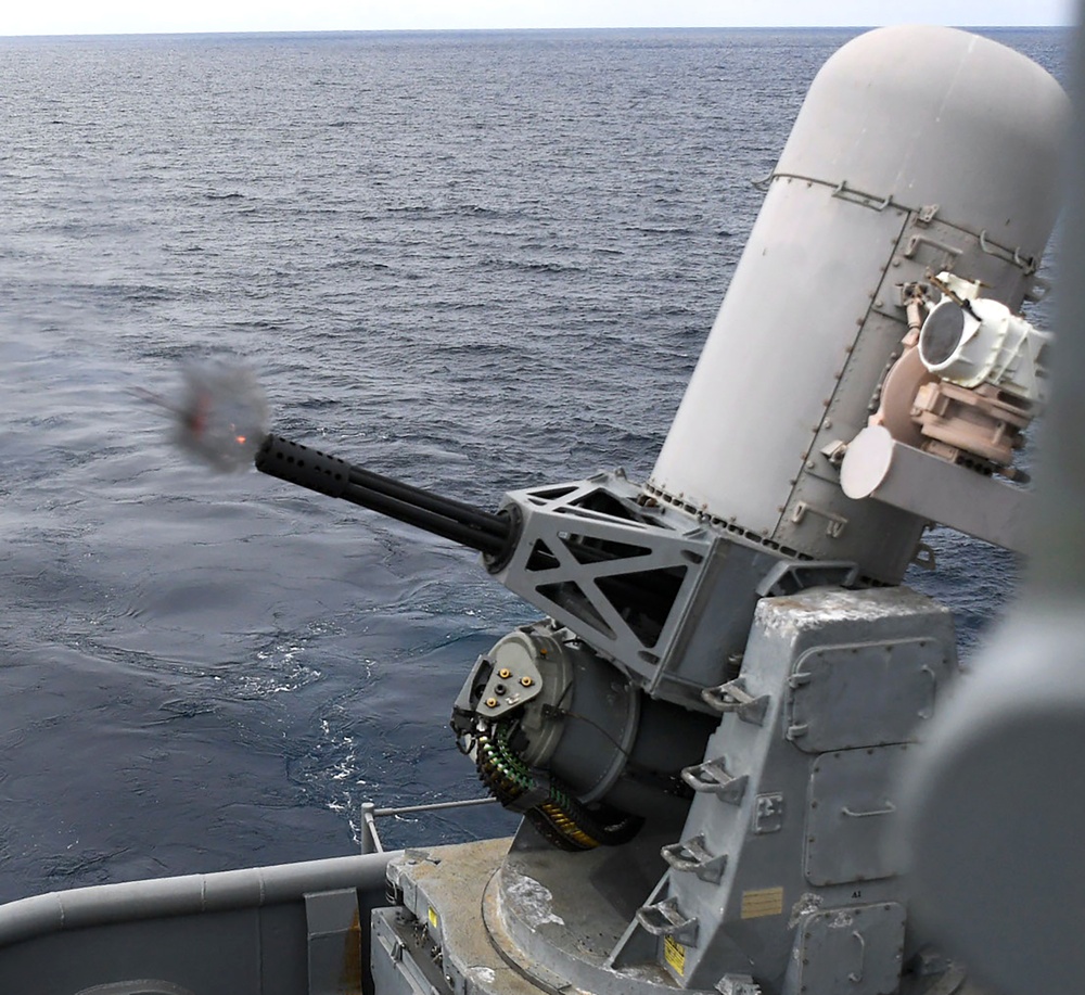 Phalanx Close-In Weapon System (CIWS) live fire exercise