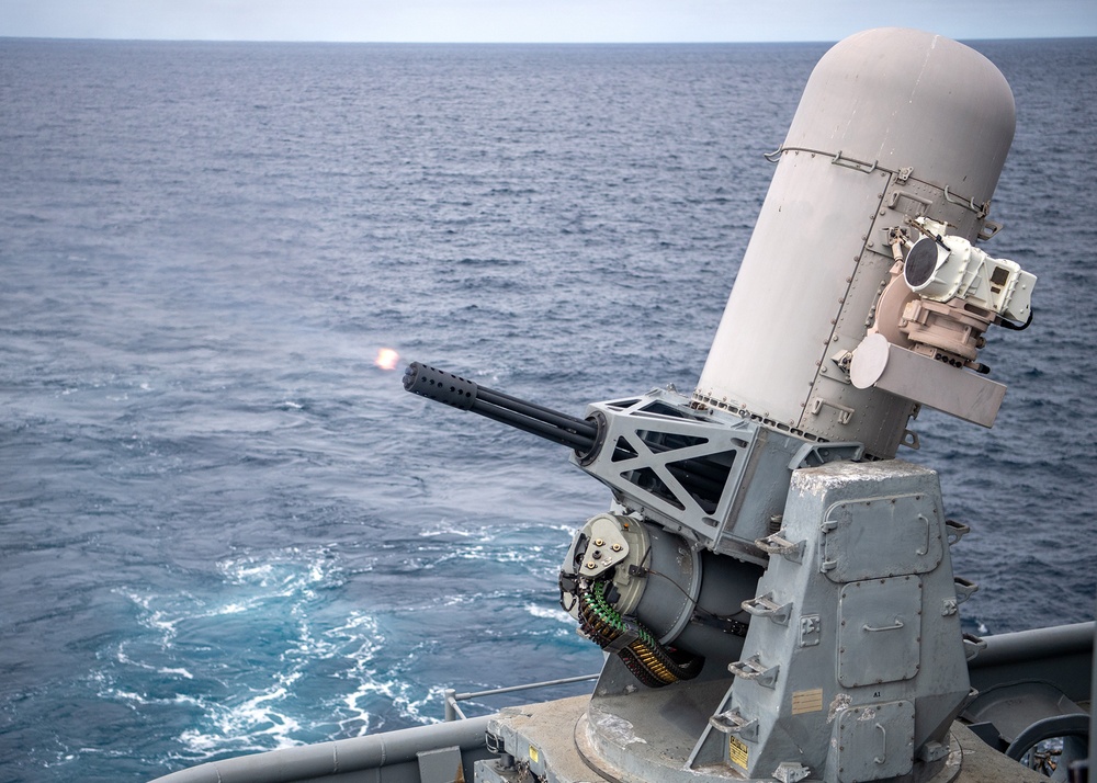 Phalanx Close-In Weapon System (CIWS) live fire exercise