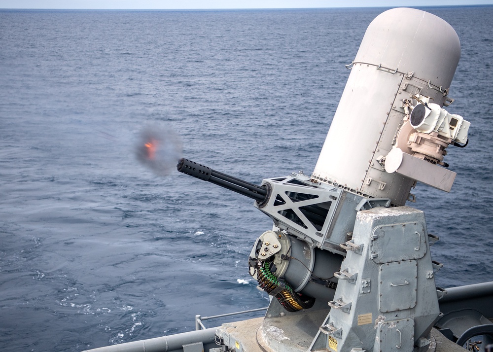 Phalanx Close-In Weapon System (CIWS) live fire exercise