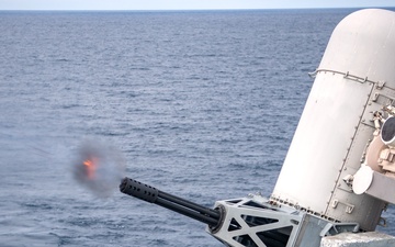 Phalanx Close-In Weapon System (CIWS) live fire exercise