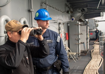 USS Essex (LHD 2) conducts sea and anchor as it returns to Naval Base San Diego