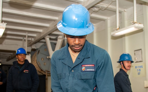 USS Essex (LHD 2) conducts sea and anchor as it returns to Naval Base San Diego