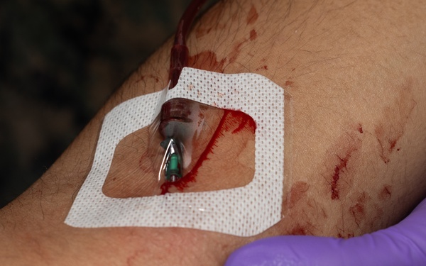 Navy Hospital Corpsman, train in Valkyrie Emergency Blood Transfusion Program