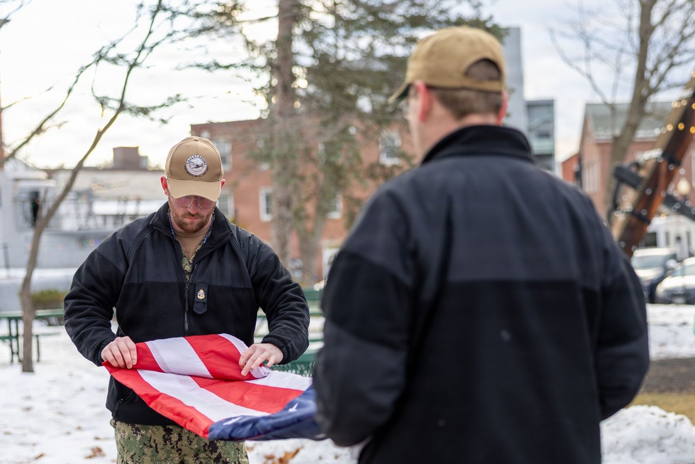 PNSY Retire Flag Kevin Roberge