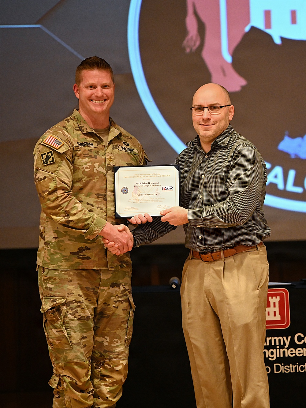 Superior Performance: Maj. Bergeman receives Certificate of Patriotic Employment