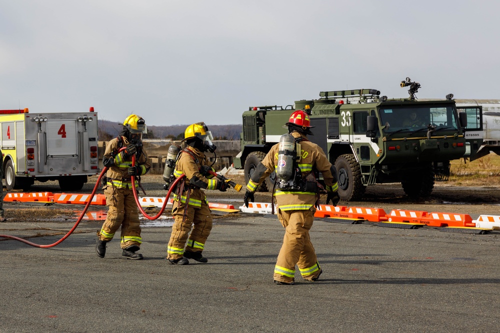 Marine Corps Air Facility Quantico conducts Aircraft Rescue and Firefighting Training Fires