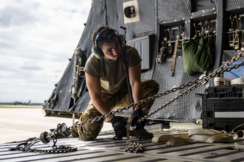38th RQS Airmen board C-5M for deployment readiness ops