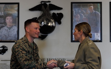 MCB Quantico’s Commanding Officer presents Challenge Coin