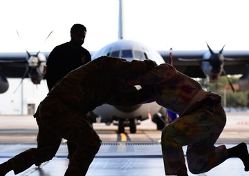 Airmen grapple in Clash of the Dragons