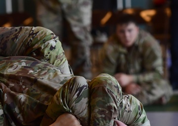 Airmen grapple in Clash of the Dragons