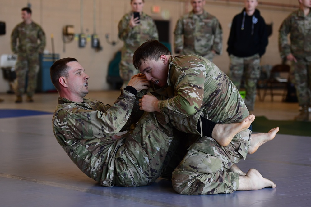 Airmen grapple in Clash of the Dragons