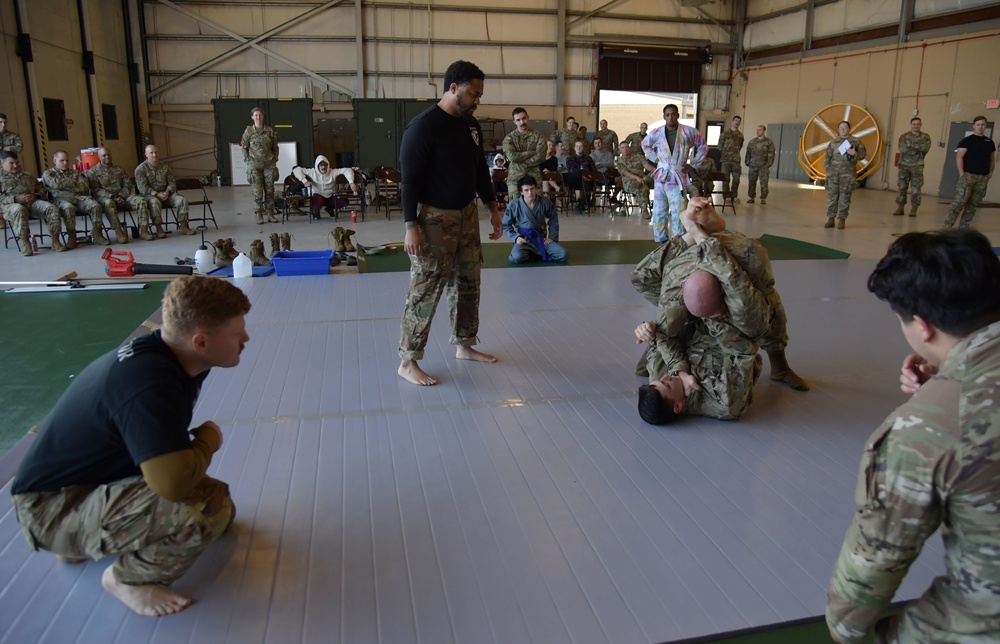 Airmen grapple in Clash of the Dragons