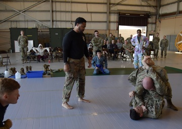Airmen grapple in Clash of the Dragons