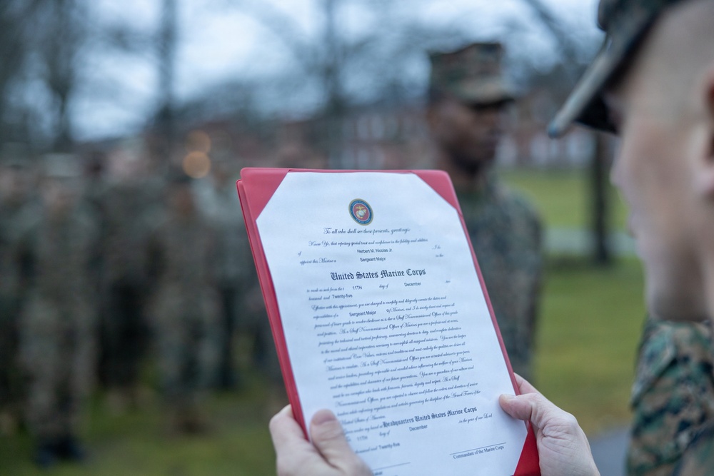New York native, U.S. Marine promotes to Sergeant Major during European deployment