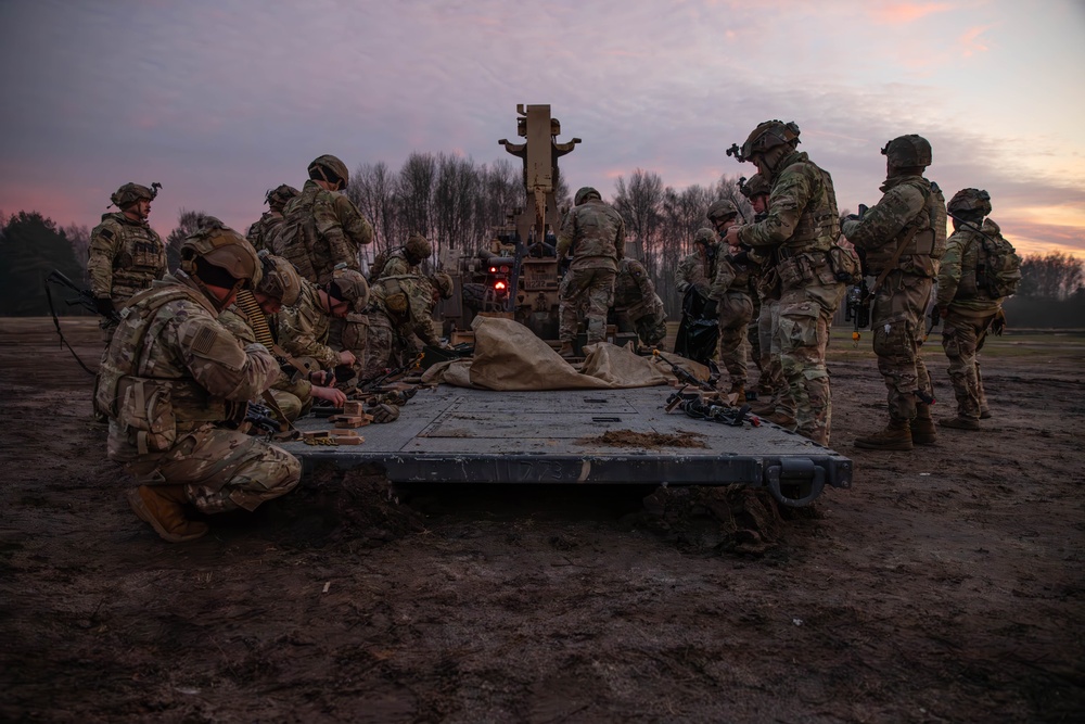 First Team Soldiers conduct resupply operations in preparation for urban operations