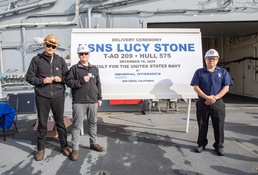 Military Sealift Command Takes Delivery of Newest Fleet Replenishment Oiler USNS Lucy Stone (T-AO 209)