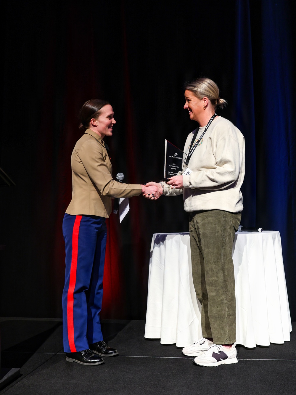 U.S. Marines Present the Battles Won Award