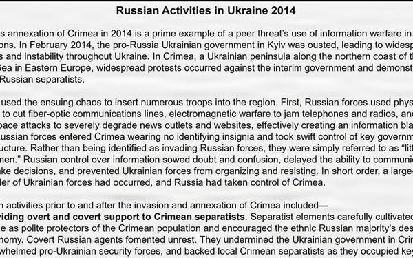 Transforming and Modernizing Army Information Forces: Creating the Information Warfare Branch