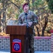 Command Sgt. Maj. James Journigan delivers remarks during Change of Responsibility ceremony