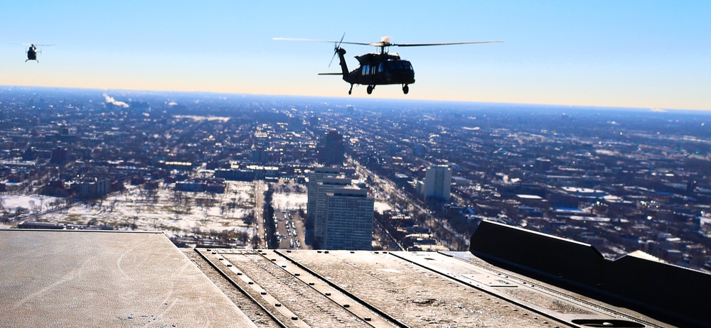 Chicago Bears Flyover: Illinois National Guard Soldiers Prepare for Military Missions With Display of Patriotism and Power