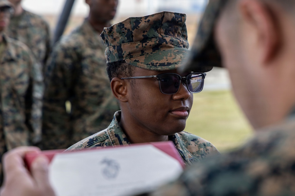 U.S. Marine Corps Cpl. Sydney Smalls reaches new heights with her Meritorious promotion